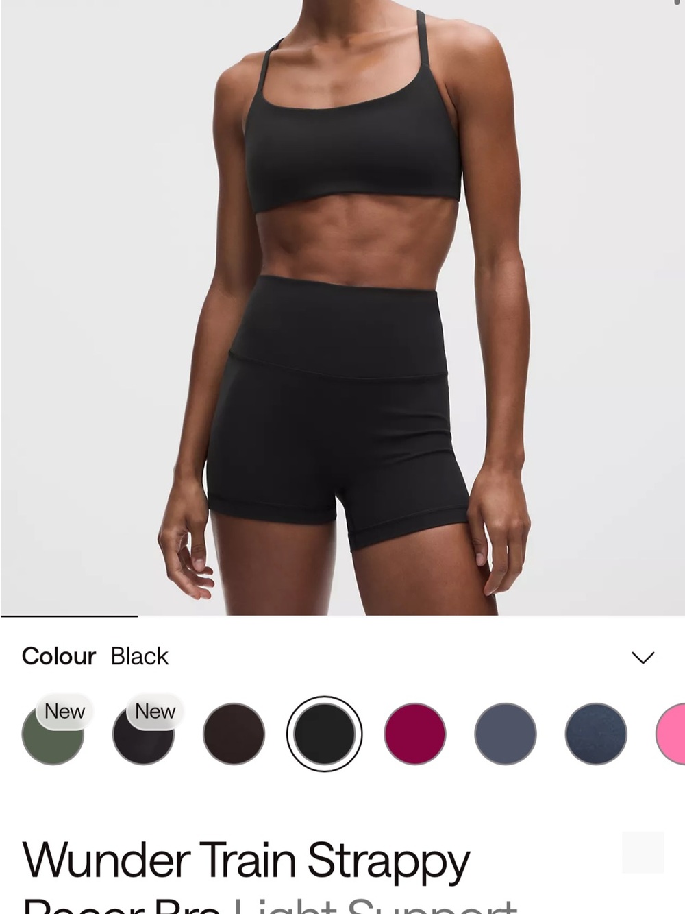 lululemon Black Wunder Train Sports Bra
